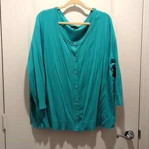 Ryan Wythe Teal Button-Up Cardigan Size 4x